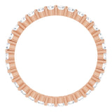 10K Gold Round Lab-Grown Diamond Shared-Prong Eternity Band – 1.75 mm Stones - Rose Gold - view 2