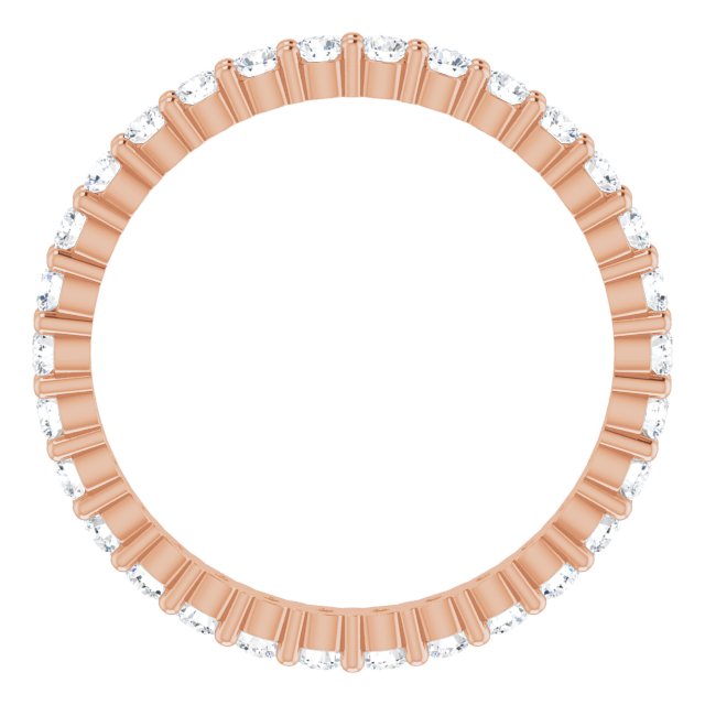 10K Gold Round Lab-Grown Diamond Shared-Prong Eternity Band – 1.75 mm Stones - Rose Gold - view 2