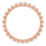 10K Gold Round Natural Diamond Shared-Prong Eternity Band – 2 mm Stones - Rose Gold - view 2