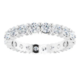 10K Gold Round Natural Diamond Shared-Prong Eternity Band – 2.75 mm Stones - White Gold - view 3