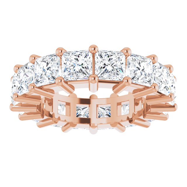 10K Gold Square Lab-Grown Diamond Shared-Prong Eternity Band – 3.75x3.75 mm Stones - Rose Gold - view 3
