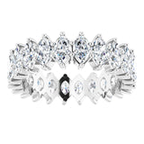 14K Gold Marquise Lab-Grown Diamond Shared-Prong Eternity Band – 4.5x2.5 mm Stones - White Gold - view 3