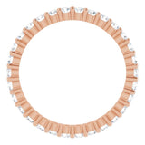 10K Gold Round Lab-Grown Diamond Shared-Prong Eternity Band – 1.75 mm Stones - Rose Gold - view 2