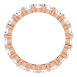 10K Gold Round Lab-Grown Diamond Shared-Prong Eternity Band – 3 mm Stones - Rose Gold - view 2