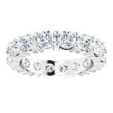 10K Gold Round Lab-Grown Diamond Shared-Prong Eternity Band – 3.75 mm Stones - White Gold - view 3