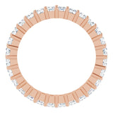 10K Gold Square Natural Diamond Shared-Prong Eternity Band – 2x2 mm Stones - Rose Gold - view 2