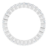 10K Gold Square Lab-Grown Diamond Shared-Prong Eternity Band – 2x2 mm Stones - White Gold - view 2