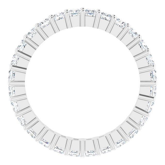 10K Gold Square Natural Diamond Shared-Prong Eternity Band – 2x2 mm Stones - White Gold - view 2