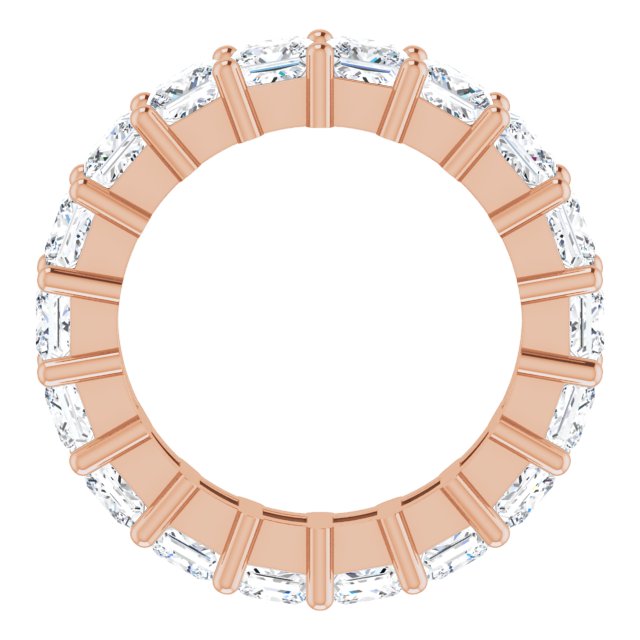 10K Gold Square Lab-Grown Diamond Shared-Prong Eternity Band – 3.5x3.5 mm Stones - Rose Gold - view 2