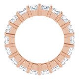 10K Gold Square Natural Diamond Shared-Prong Eternity Band – 3.5x3.5 mm Stones - Rose Gold - view 2