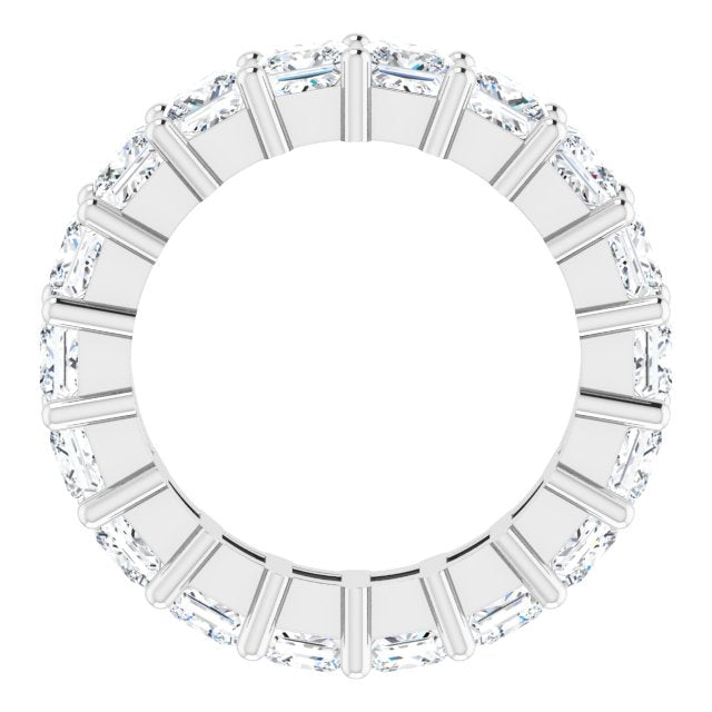 10K Gold Square Natural Diamond Shared-Prong Eternity Band – 3.5x3.5 mm Stones - White Gold - view 2