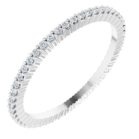 Platinum Round Lab-Grown Diamond Shared-Prong Eternity Band – 1 mm Stones