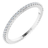14K Gold Round Lab-Grown Diamond Shared-Prong Eternity Band – 1 mm Stones - White Gold