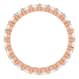 10K Gold Round Natural Diamond Shared-Prong Eternity Band – 2.25 mm Stones - Rose Gold - view 2