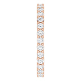 10K Gold Round Lab-Grown Diamond Shared-Prong Eternity Band – 1.75 mm Stones - Rose Gold - view 4