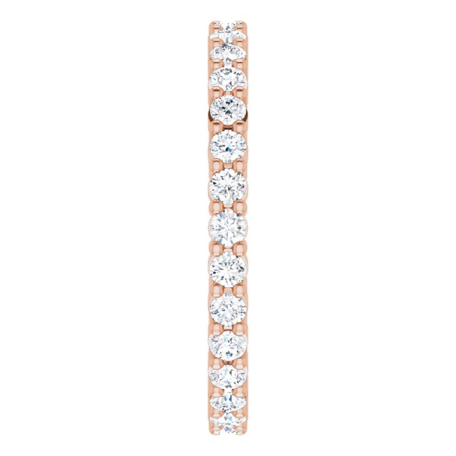 10K Gold Round Lab-Grown Diamond Shared-Prong Eternity Band – 1.75 mm Stones - Rose Gold - view 4