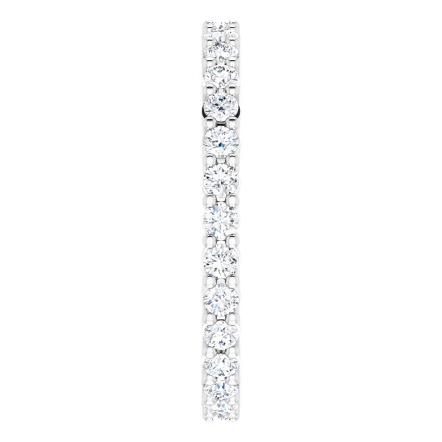 10K Gold Round Lab-Grown Diamond Shared-Prong Eternity Band – 1.75 mm Stones - White Gold - view 4