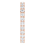 10K Gold Round Natural Diamond Shared-Prong Eternity Band – 2 mm Stones - Rose Gold - view 4