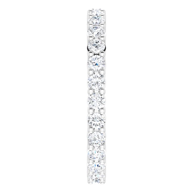 10K Gold Round Natural Diamond Shared-Prong Eternity Band – 2 mm Stones - White Gold - view 4