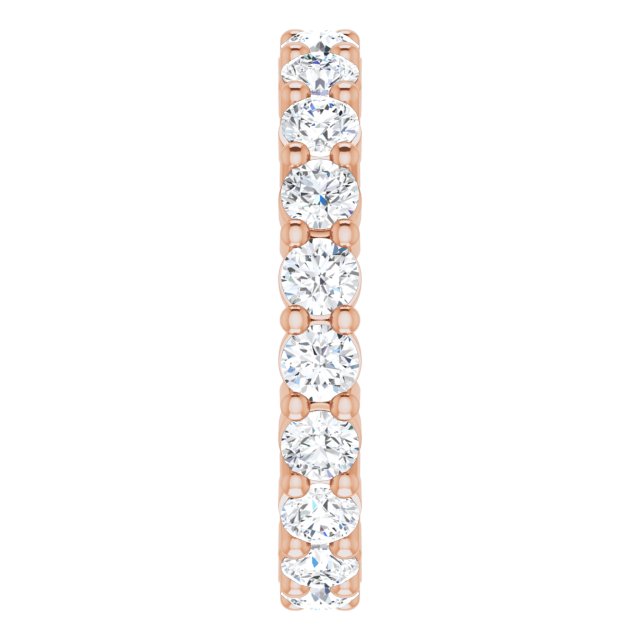 10K Gold Round Lab-Grown Diamond Shared-Prong Eternity Band – 2.75 mm Stones - Rose Gold - view 4