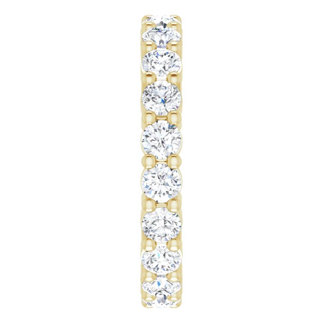 14K Gold Round Lab-Grown Diamond Shared-Prong Eternity Band – 2.75 mm Stones - Yellow Gold - view 4