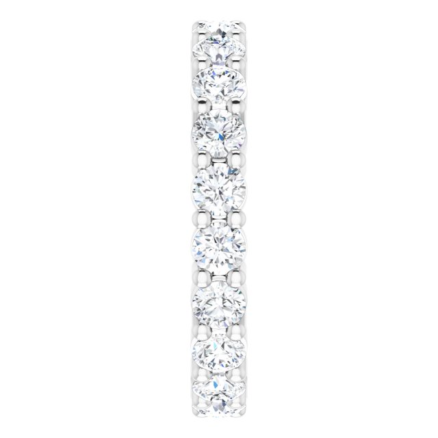 10K Gold Round Natural Diamond Shared-Prong Eternity Band – 2.75 mm Stones - White Gold - view 4