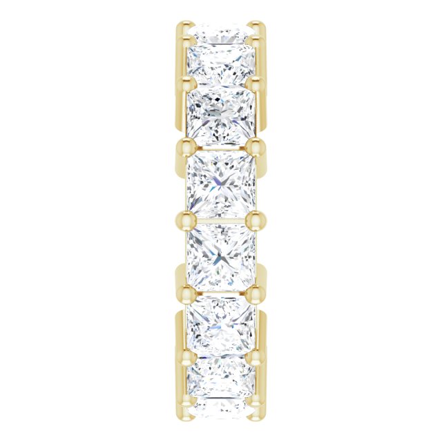 14K Gold Square Lab-Grown Diamond Shared-Prong Eternity Band – 3.75x3.75 mm Stones - Yellow Gold - view 4