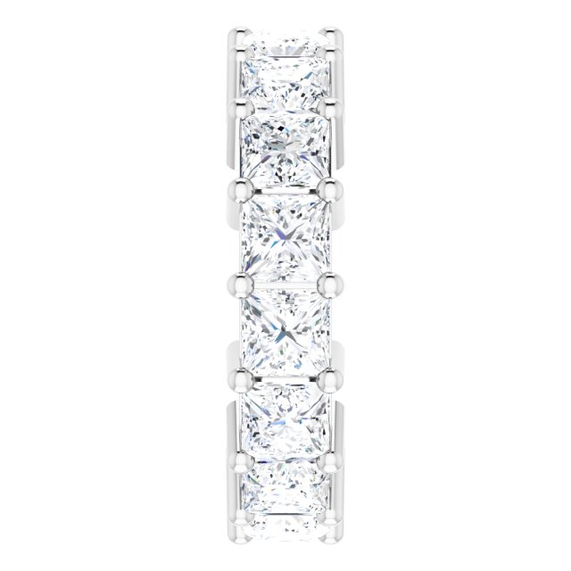 10K Gold Square Lab-Grown Diamond Shared-Prong Eternity Band – 3.75x3.75 mm Stones - White Gold - view 4