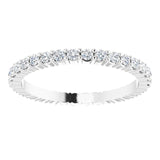 10K Gold Round Lab-Grown Diamond Shared-Prong Eternity Band – 1.5 mm Stones - White Gold - view 3
