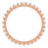 10K Gold Round Lab-Grown Diamond Shared-Prong Eternity Band – 1.7 mm Stones - Rose Gold - view 2
