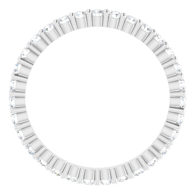 10K Gold Round Lab-Grown Diamond Shared-Prong Eternity Band – 1.7 mm Stones - White Gold - view 2
