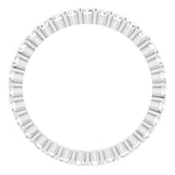 10K Gold Round Natural Diamond Shared-Prong Eternity Band – 1.7 mm Stones - White Gold - view 2