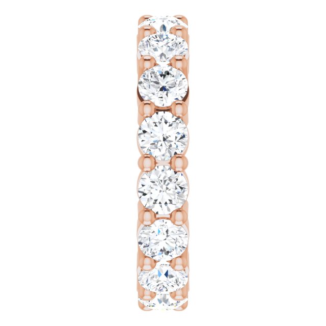 10K Gold Round Lab-Grown Diamond Shared-Prong Eternity Band – 3.5 mm Stones - Rose Gold - view 4