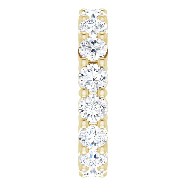 10K Gold Round Lab-Grown Diamond Shared-Prong Eternity Band – 3.5 mm Stones - Yellow Gold - view 4