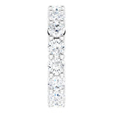 10K Gold Round Natural Diamond Shared-Prong Eternity Band – 3.5 mm Stones - White Gold - view 4