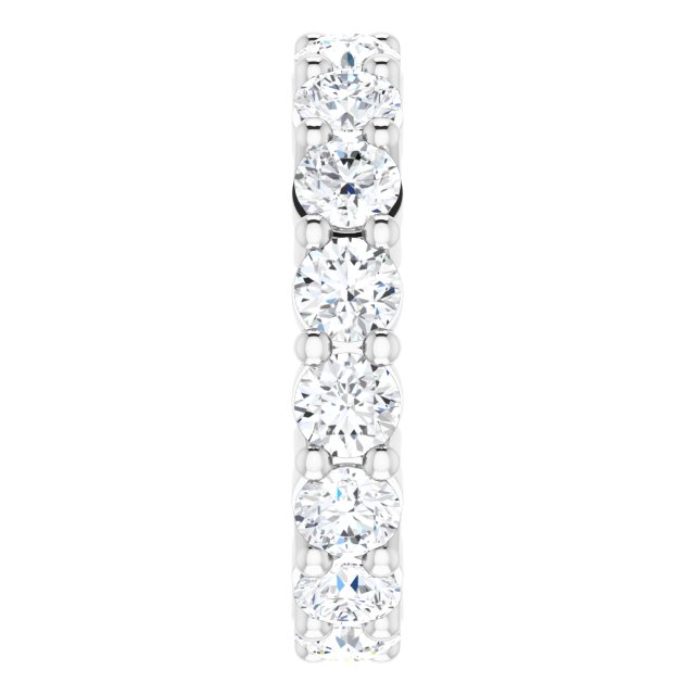 10K Gold Round Natural Diamond Shared-Prong Eternity Band – 3.5 mm Stones - White Gold - view 4