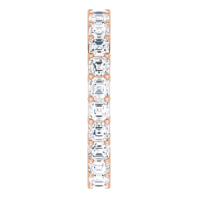 14K Gold Asscher Lab-Grown Diamond Shared-Prong Eternity Band – 2.3x2.3 mm Stones - Rose Gold - view 4