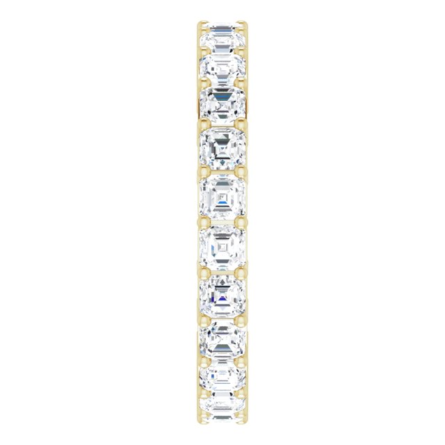 14K Gold Asscher Lab-Grown Diamond Shared-Prong Eternity Band – 2.3x2.3 mm Stones - Yellow Gold - view 4