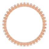 10K Gold Round Lab-Grown Diamond Shared-Prong Eternity Band – 1.3 mm Stones - Rose Gold - view 2