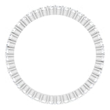 10K Gold Round Natural Diamond Shared-Prong Eternity Band – 1.3 mm Stones - White Gold - view 2