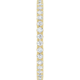 14K Gold Round Natural Diamond Shared-Prong Eternity Band – 1.5 mm Stones - Yellow Gold - view 4