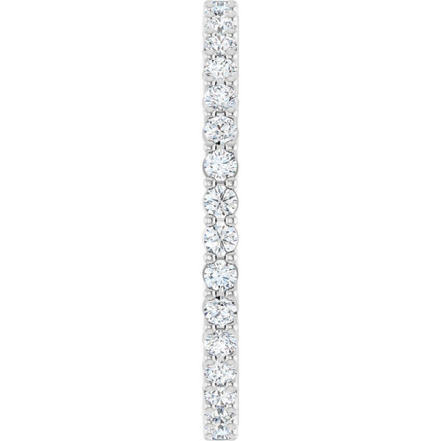 10K Gold Round Lab-Grown Diamond Shared-Prong Eternity Band – 1.5 mm Stones - White Gold - view 4