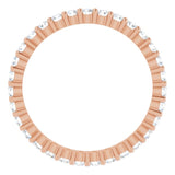 10K Gold Round Natural Diamond Shared-Prong Eternity Band – 1.75 mm Stones - Rose Gold - view 2