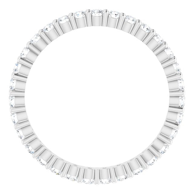 10K Gold Round Lab-Grown Diamond Shared-Prong Eternity Band – 1.75 mm Stones - White Gold - view 2