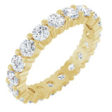 10K Gold Round Lab-Grown Diamond Shared-Prong Eternity Band – 3 mm Stones - Yellow Gold