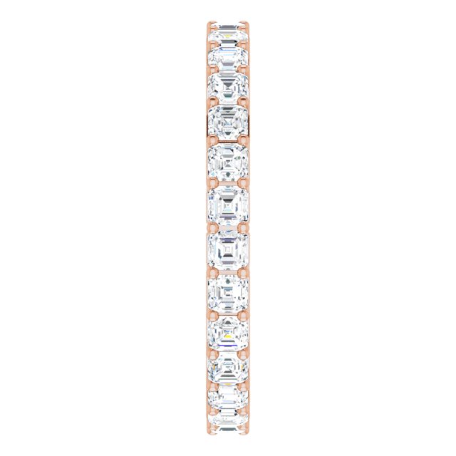14K Gold Asscher Lab-Grown Diamond Shared-Prong Eternity Band – 2x2 mm Stones - Rose Gold - view 4