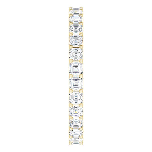 14K Gold Asscher Lab-Grown Diamond Shared-Prong Eternity Band – 2x2 mm Stones - Yellow Gold - view 4