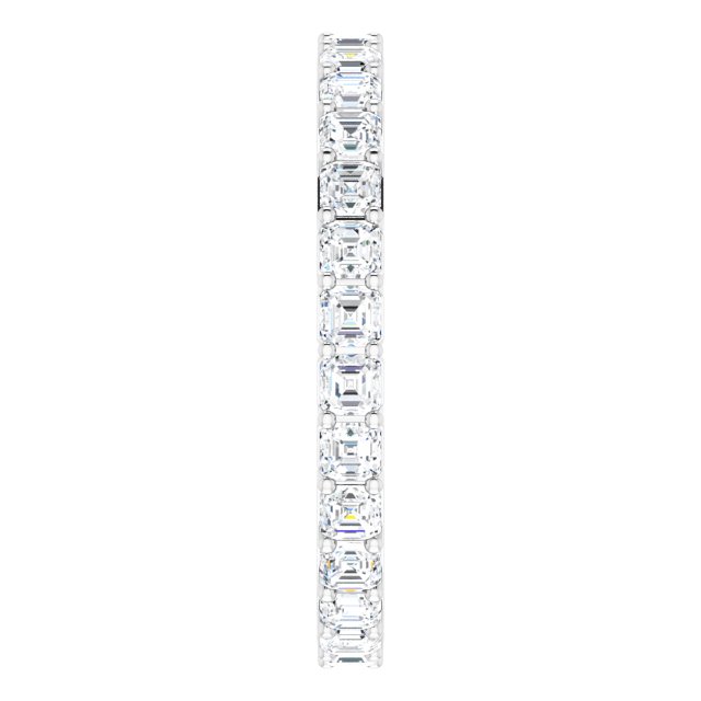 14K Gold Asscher Lab-Grown Diamond Shared-Prong Eternity Band – 2x2 mm Stones - White Gold - view 4