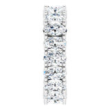 10K Gold Oval Lab-Grown Diamond Shared-Prong Eternity Band – 5x3 mm Stones - White Gold - view 4