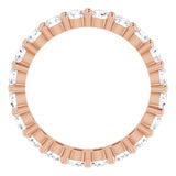 10K Gold Round Natural Diamond Shared-Prong Eternity Band – 2.75 mm Stones - Rose Gold - view 2